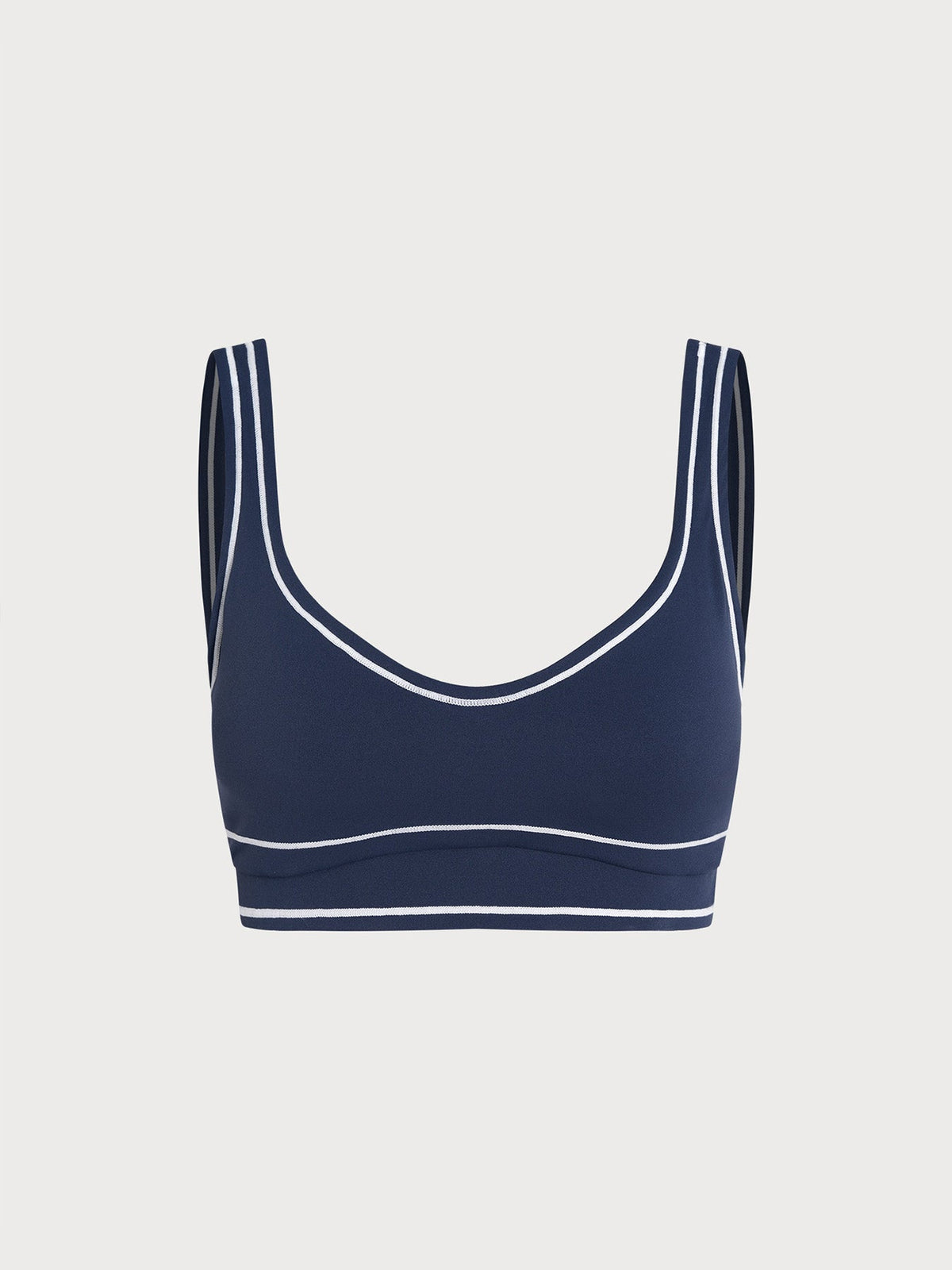 Navy Contrast-Trim Sports Bra