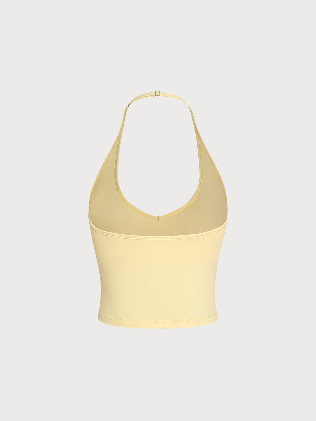 Light Yellow Halter Open Back Tank Top