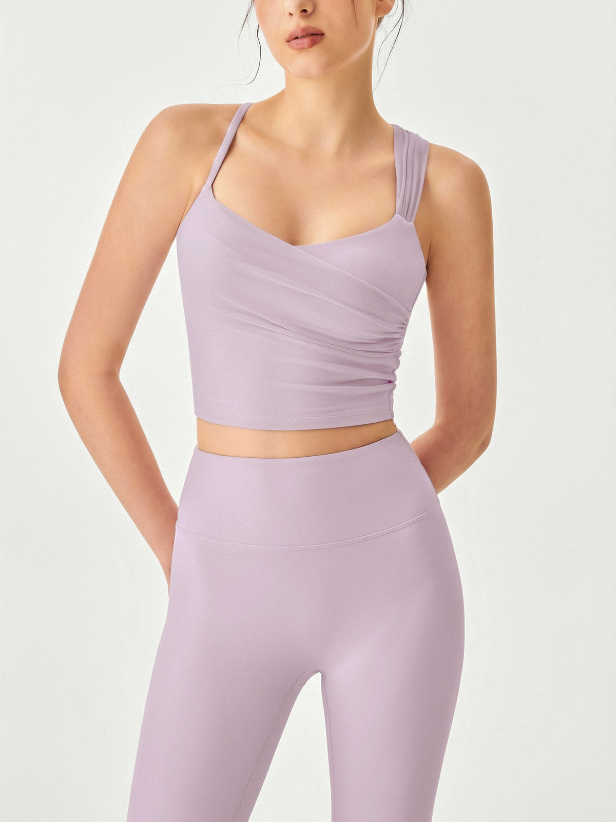 Light Purple Mesh Strap Tank Top - Light Support