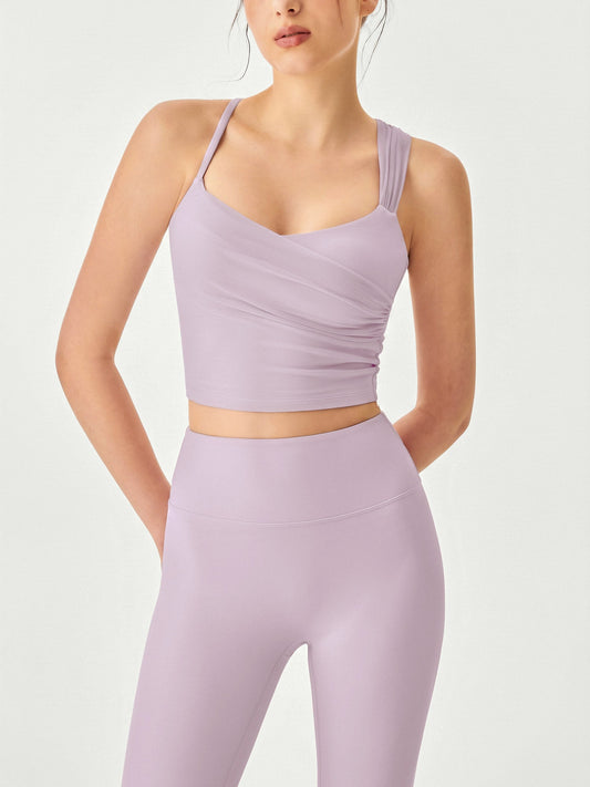 Light Purple Mesh Strap Tank Top - Light Support
