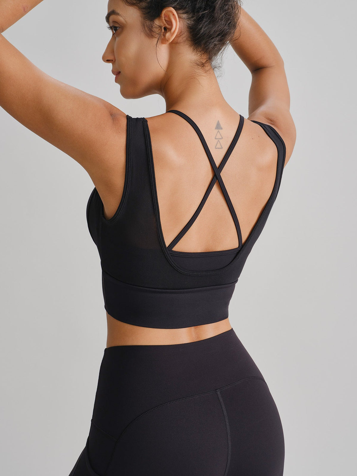 Black Cutout Mesh Tank Top