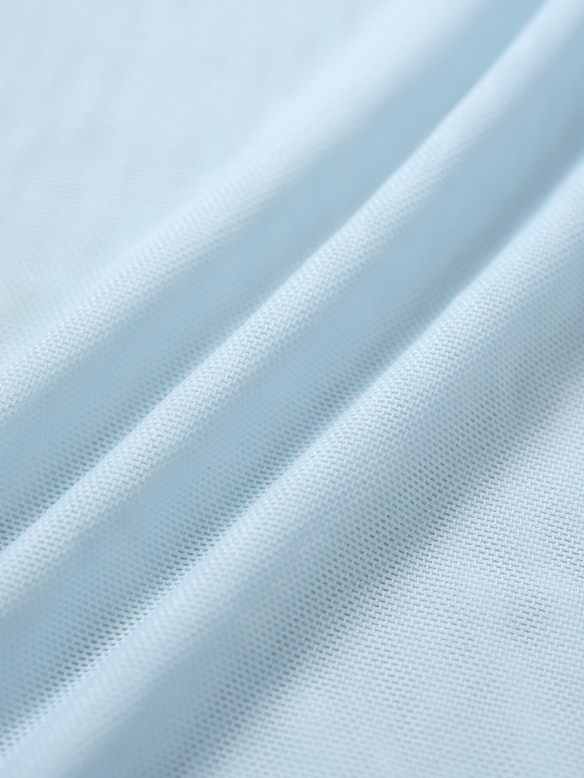 Light Blue Mesh Panel Mock Neck Tank Top