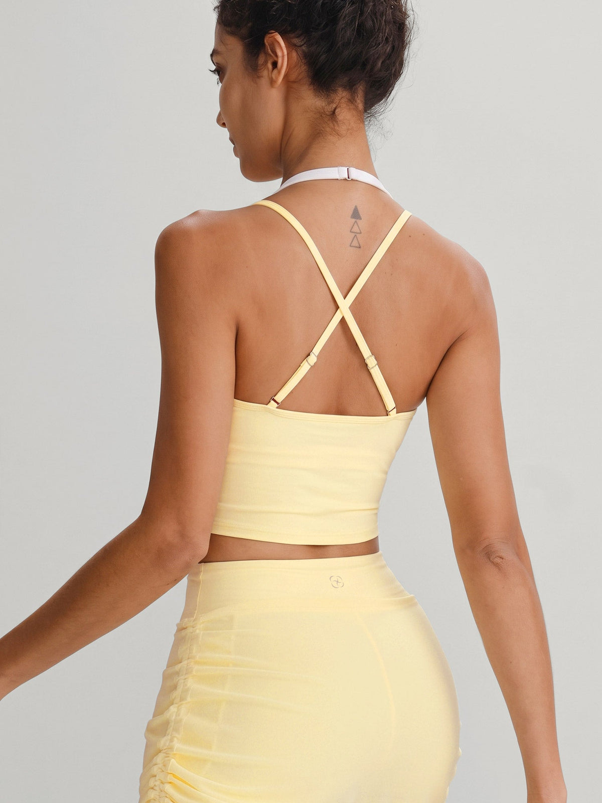 Light Yellow Layered Strappy Cami Tank Top