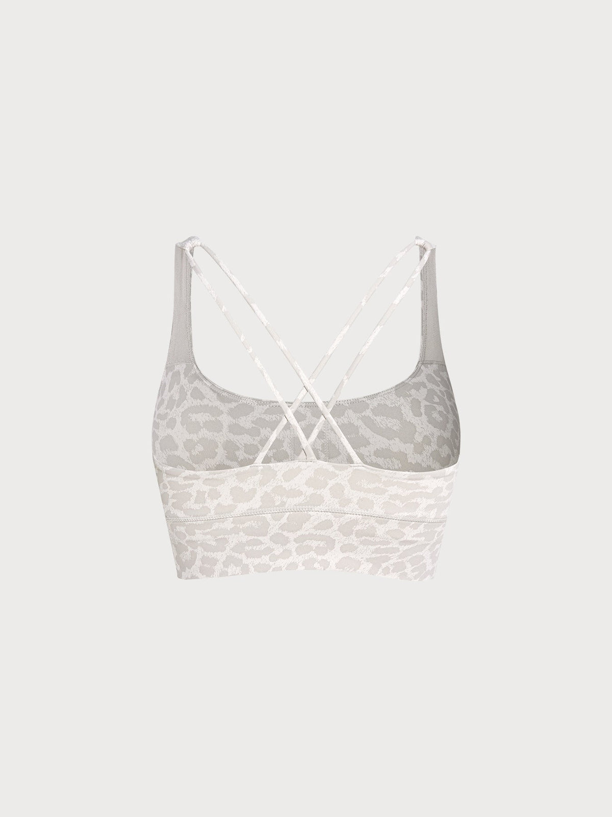 Ivory Leopard Print Cross Back Sports Bra