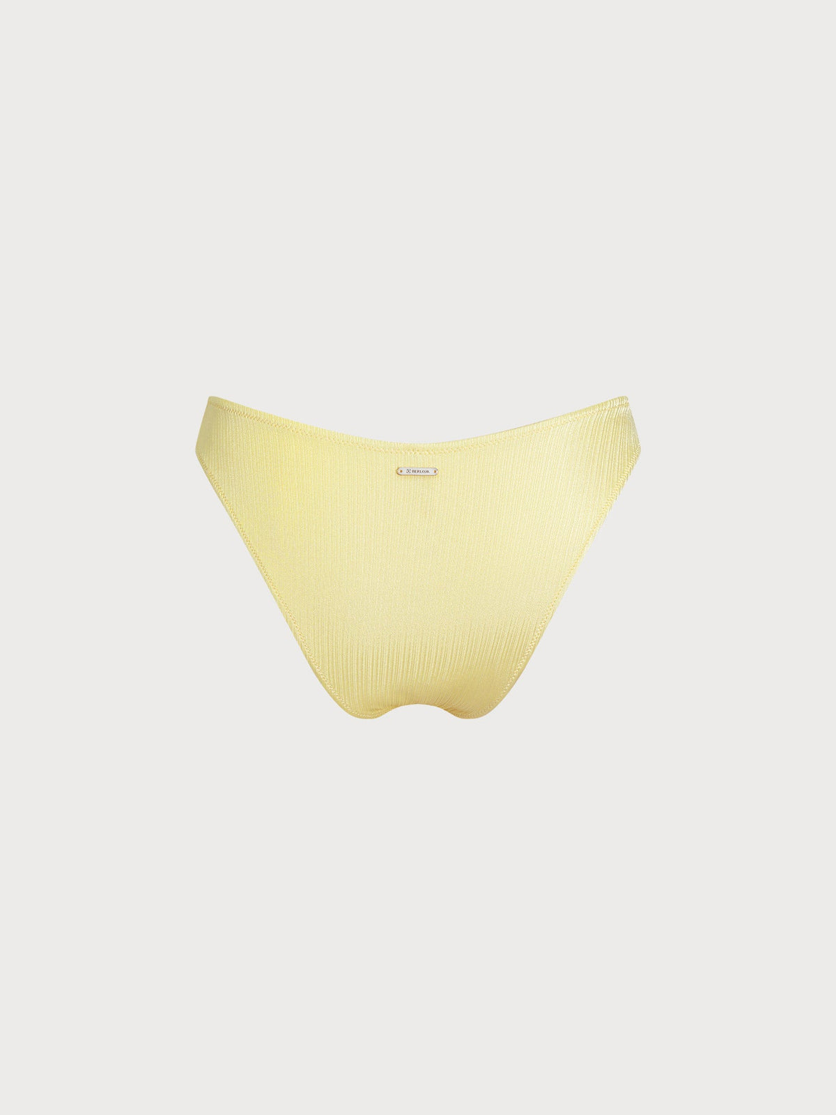Yellow Pleated Bikini Bottom