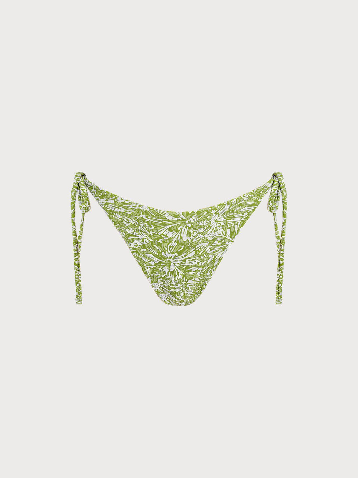 Light Green Textured Tie Bikini Bottom