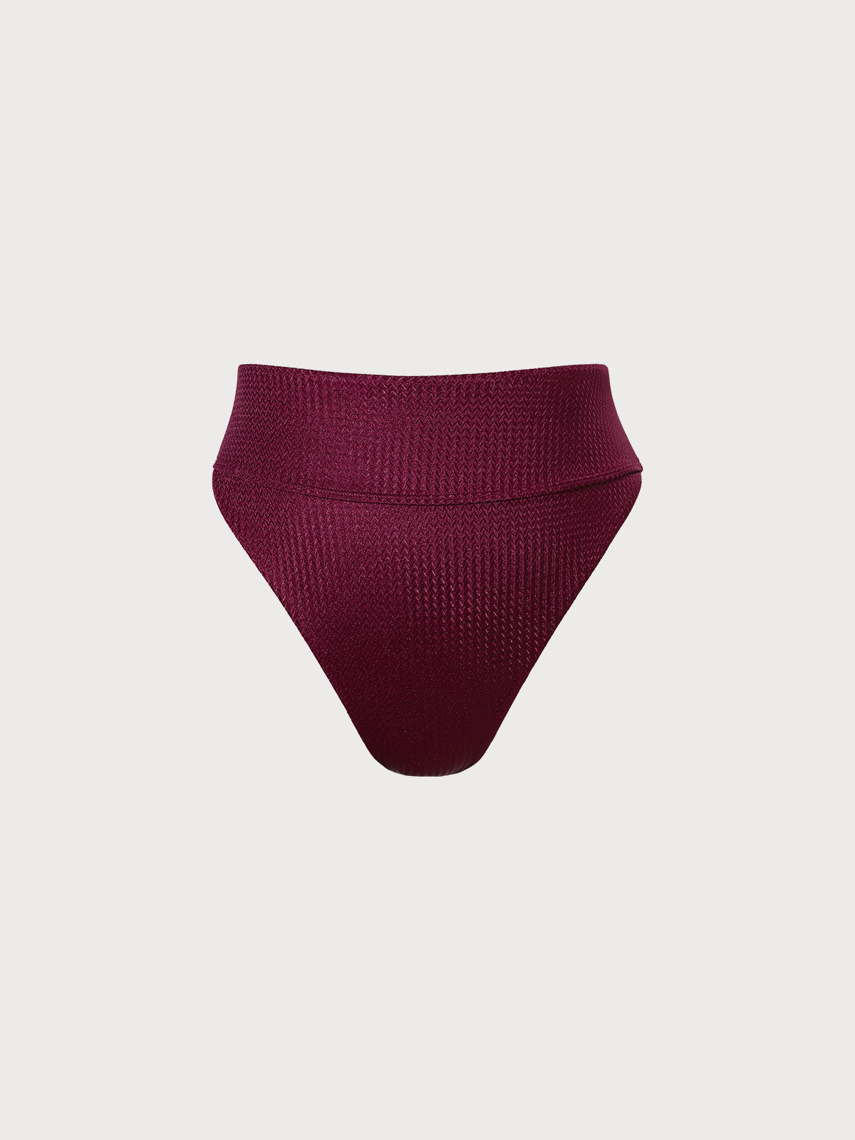 Burgundy Jacquard Plus Size Bikini Bottom