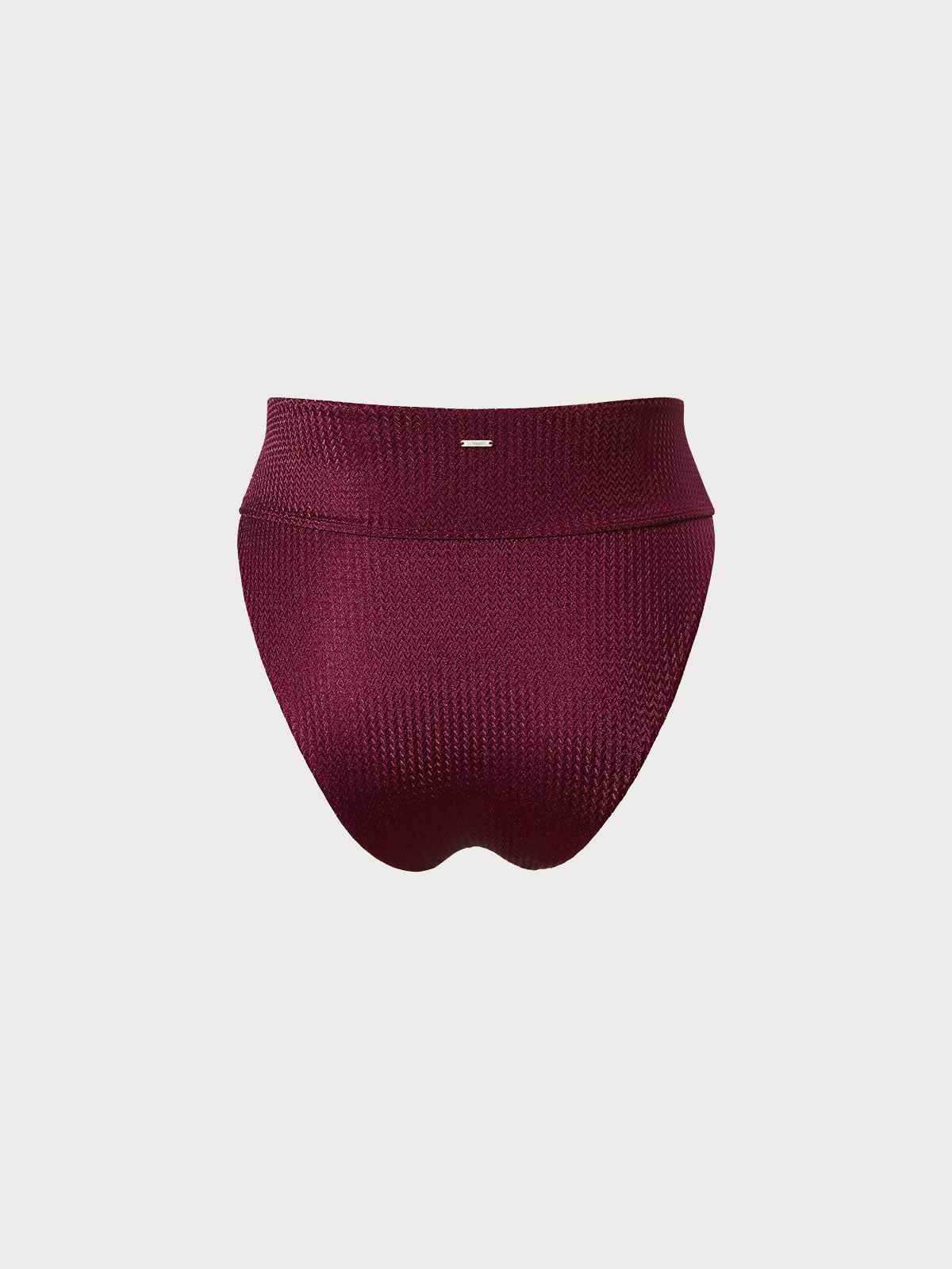 Burgundy Jacquard Plus Size Bikini Bottom