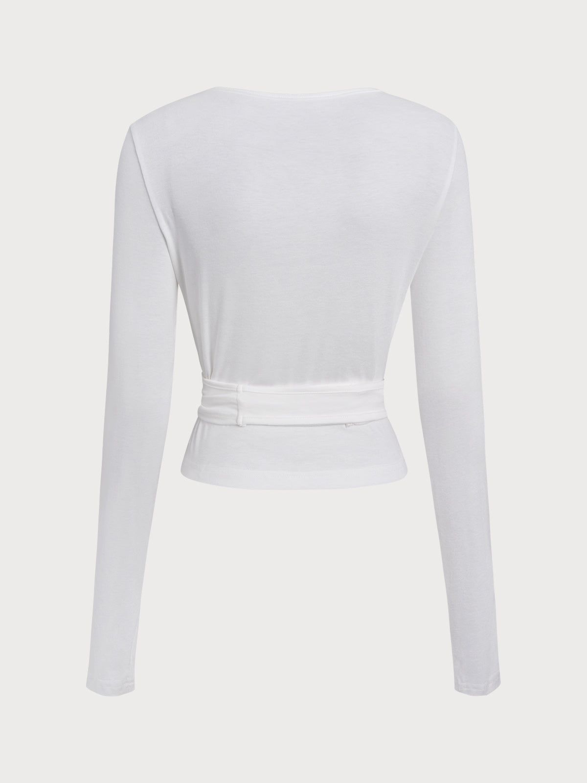 White Tie Waist Yoga Wrap Top