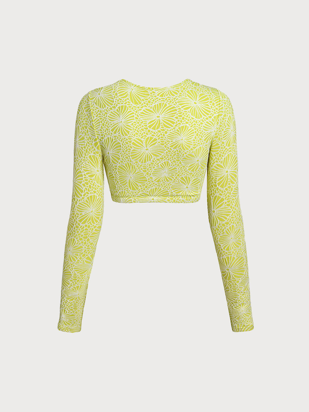 Long Sleeves Textured Crop Surf Top
