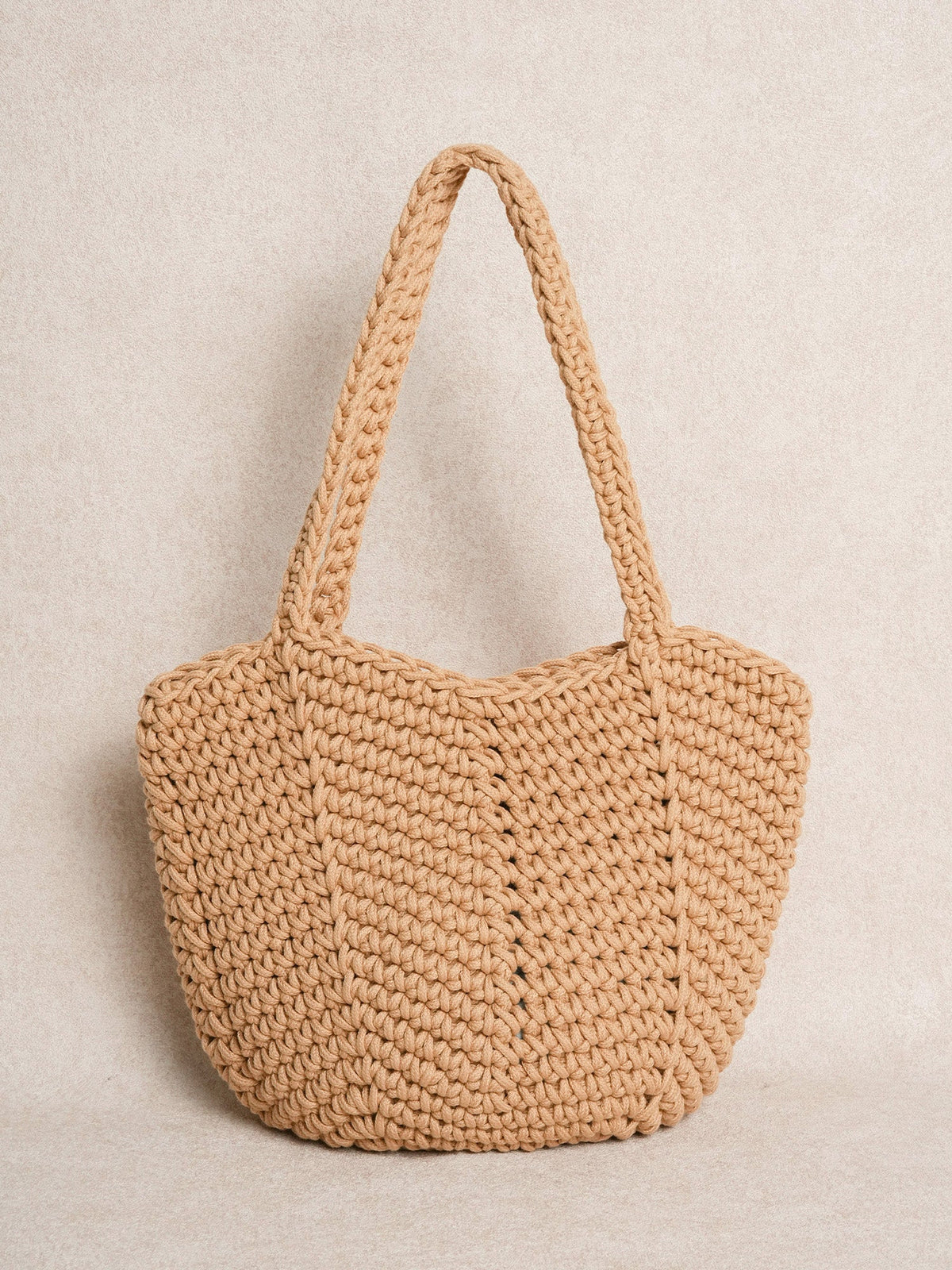 Khaki Crochet Bucket Bag