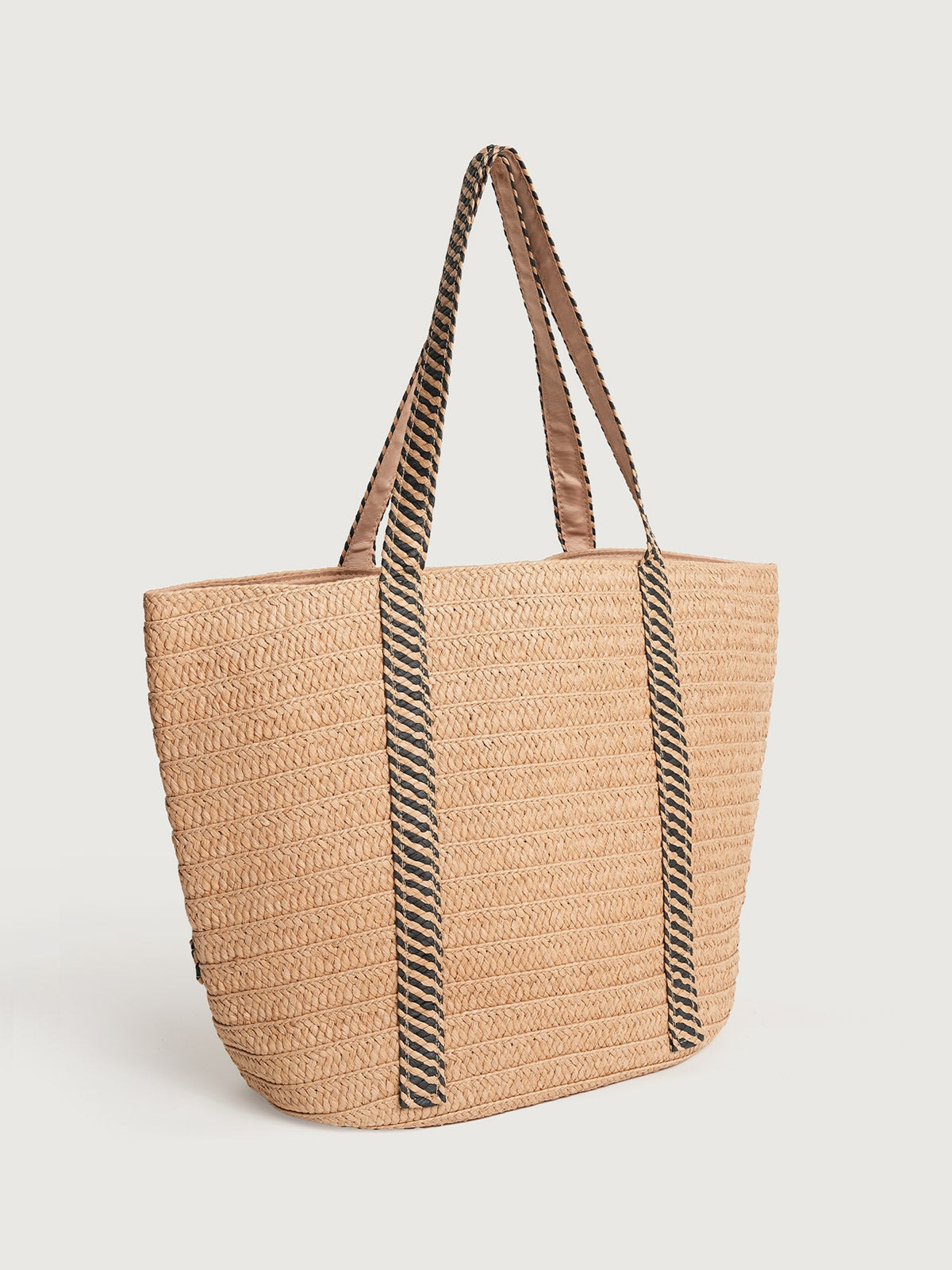 Khaki Contrast Strap Tote Bag