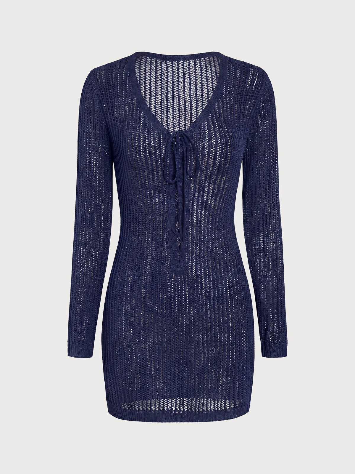 Navy Knit Crochet Cover-up