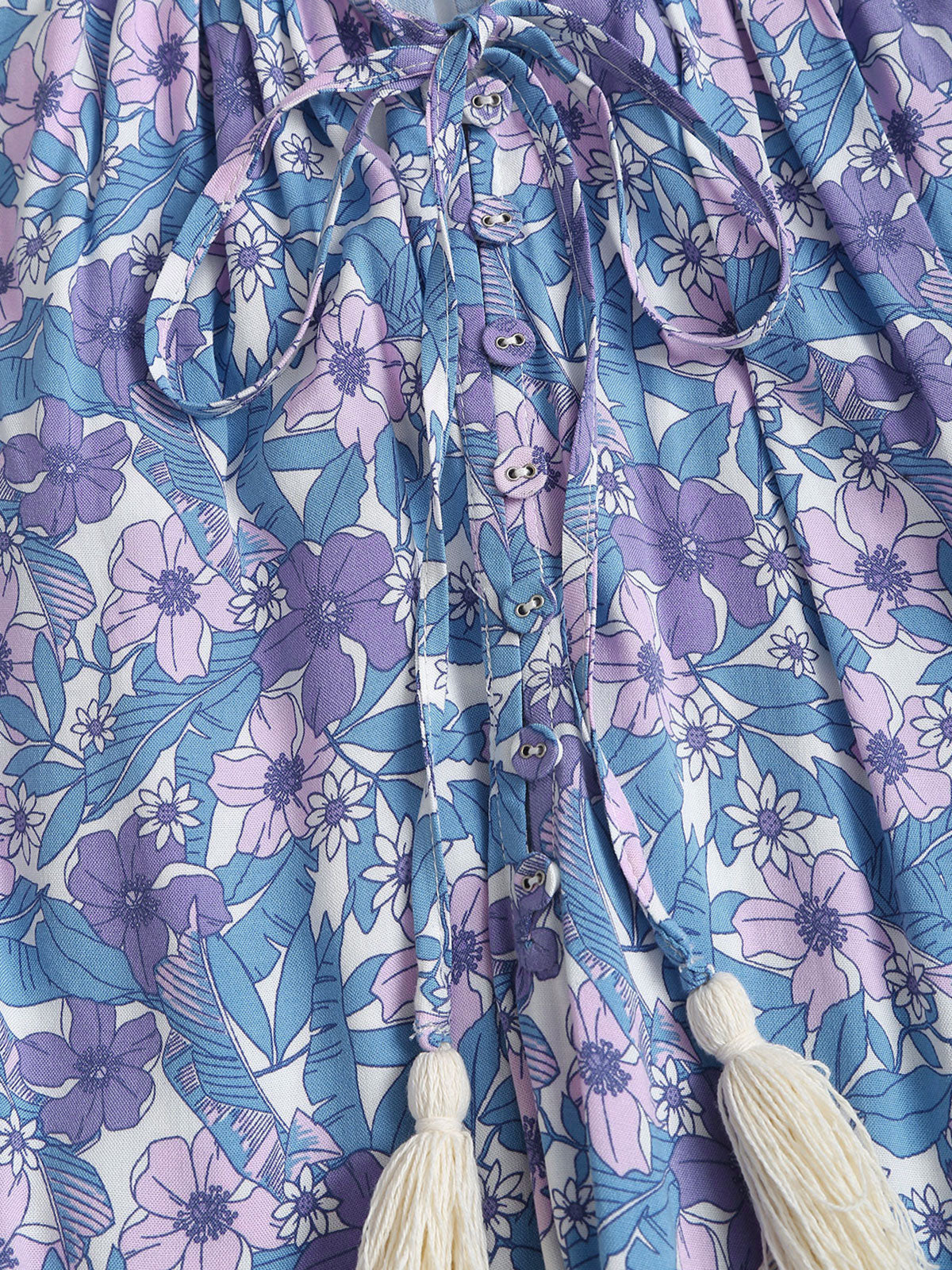 Purple Print Ruched Beach Dress