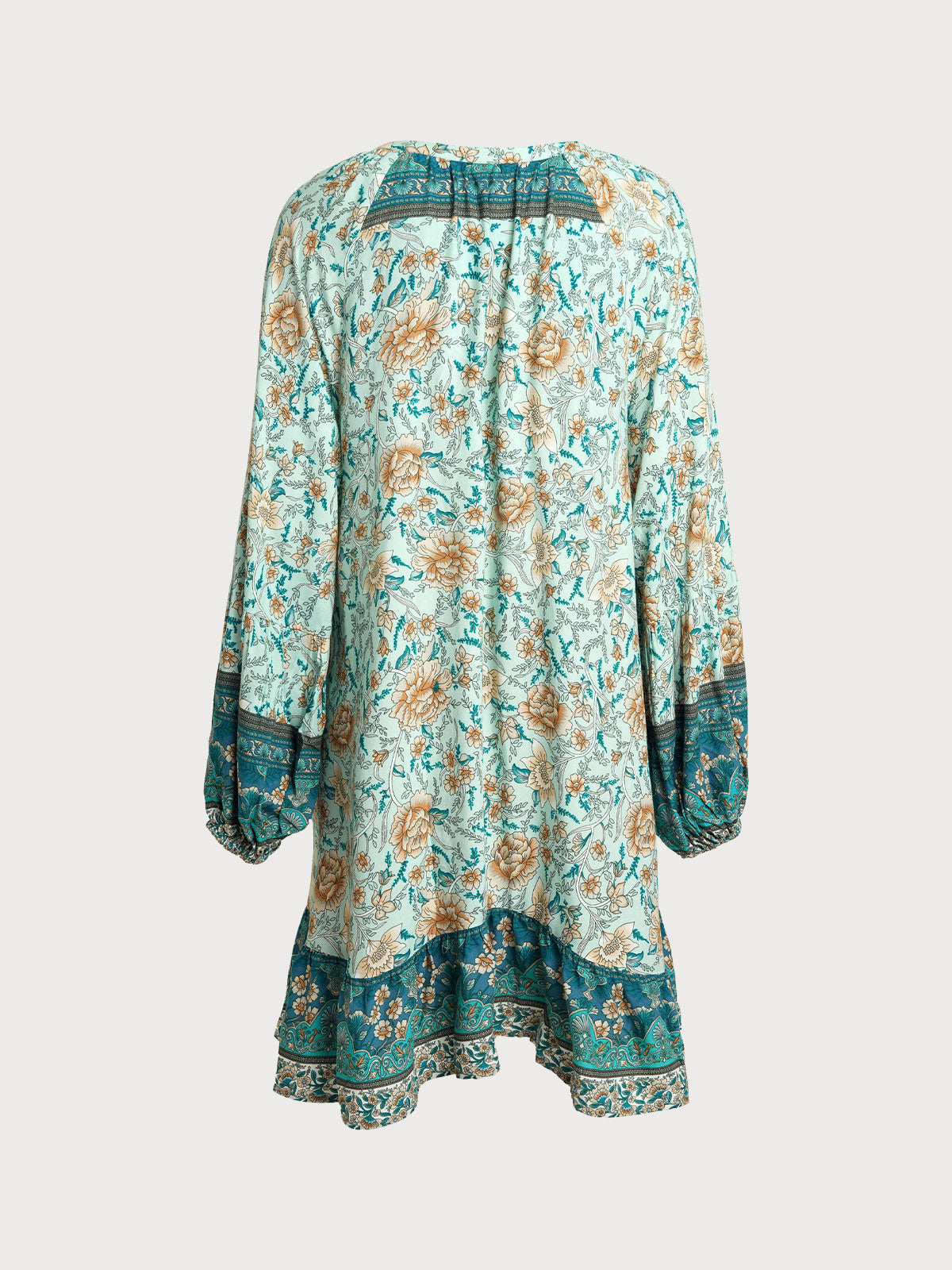 Floral Print Raglan Sleeve Beach Dress