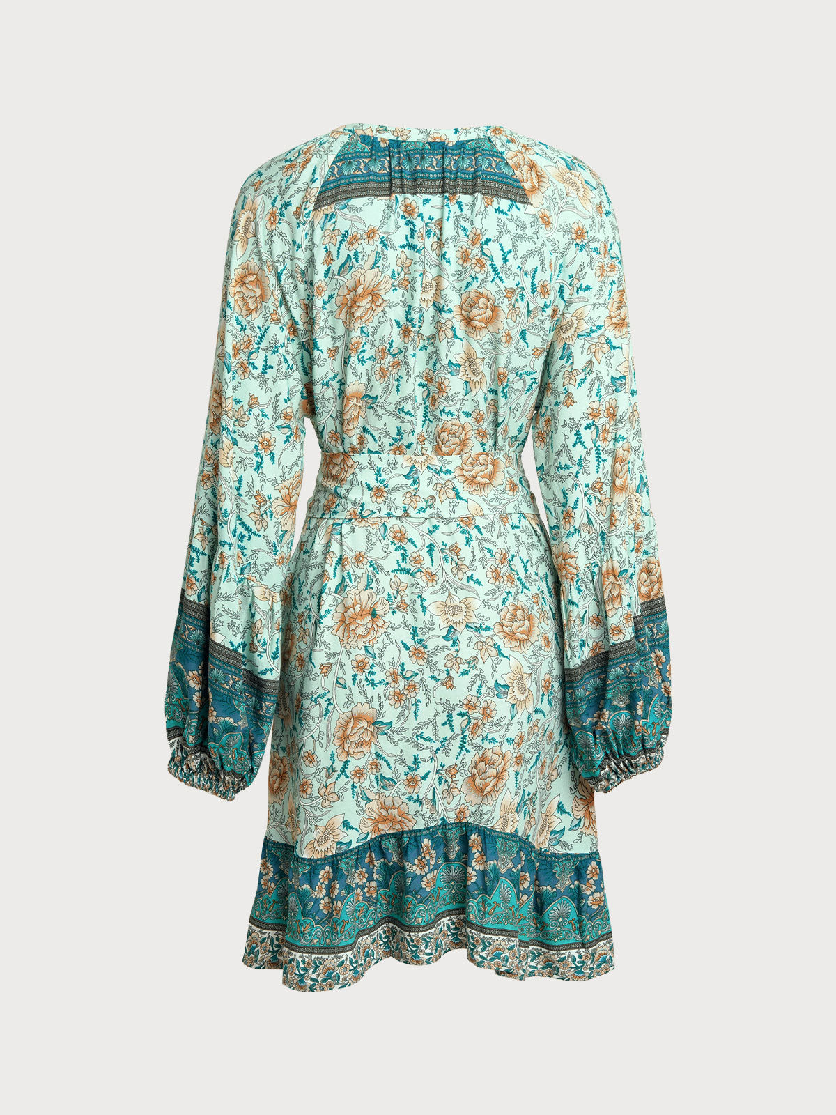 Floral Print Raglan Sleeve Beach Dress