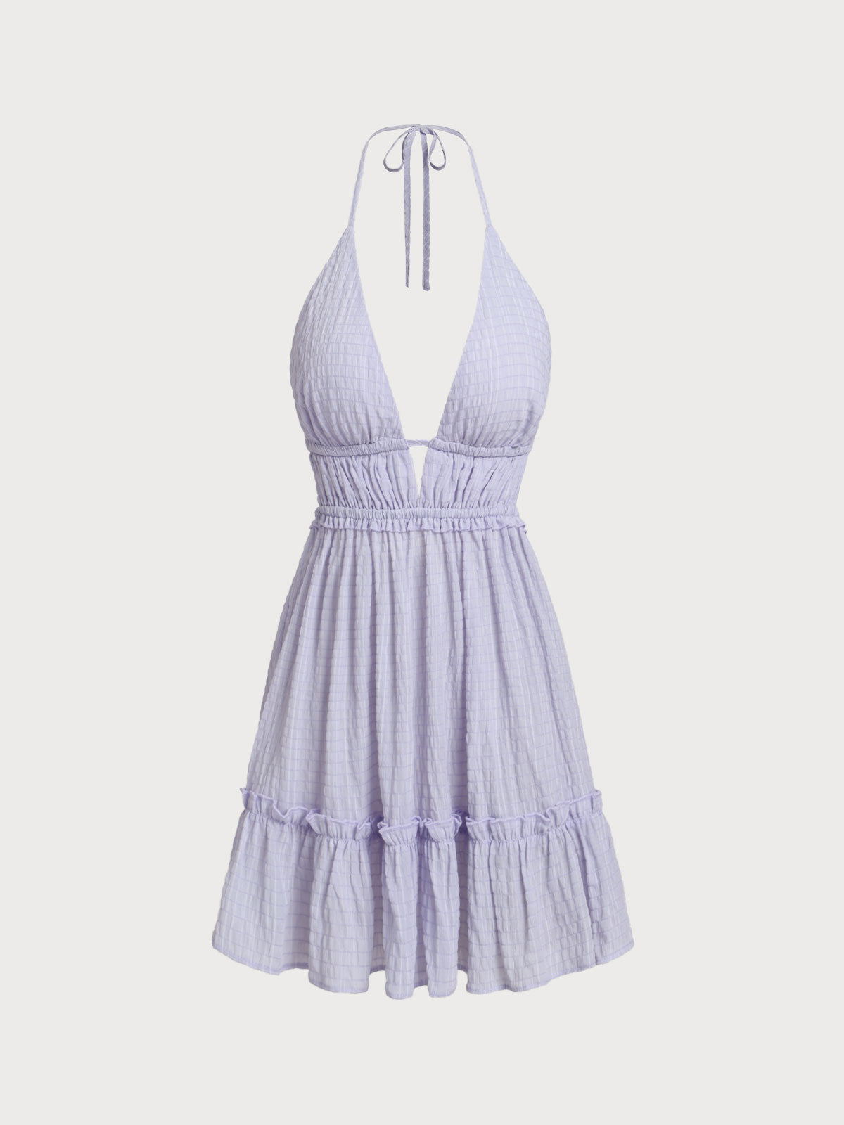 Light Purple Halter Backless Cover-Up Dress
