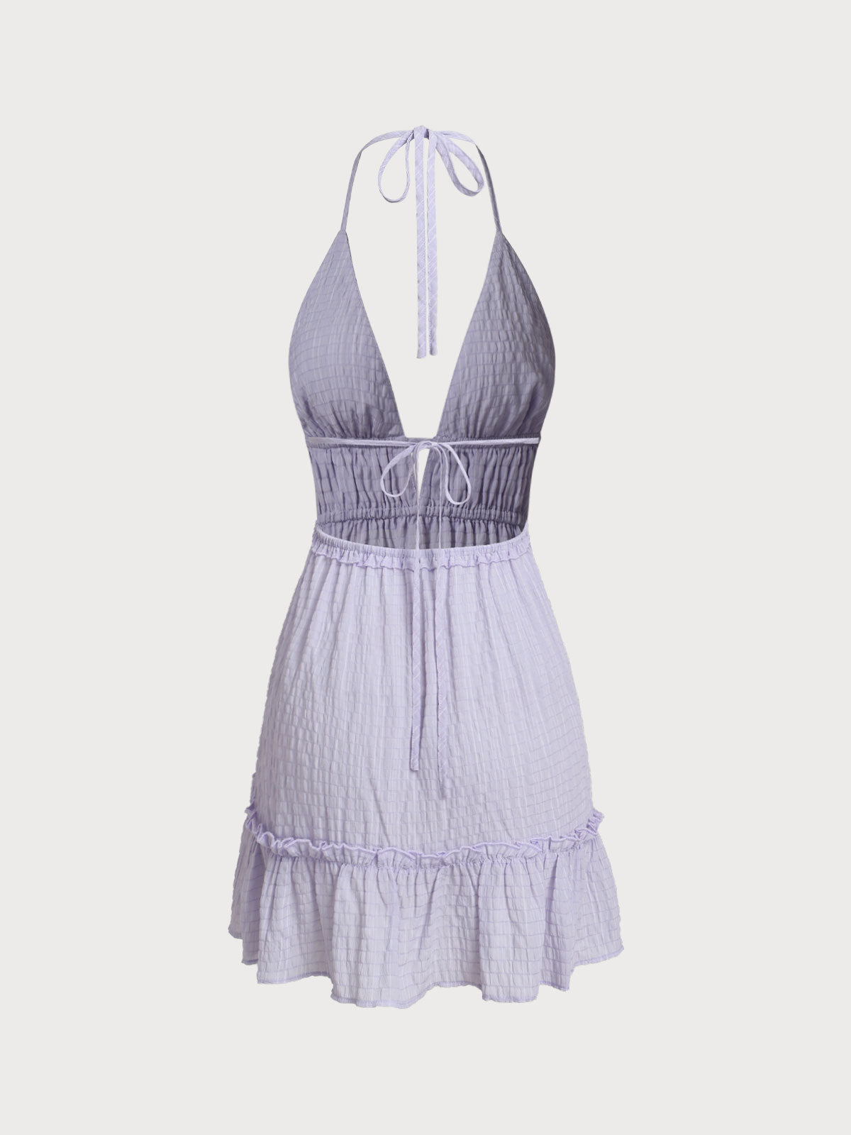Light Purple Halter Backless Cover-Up Dress