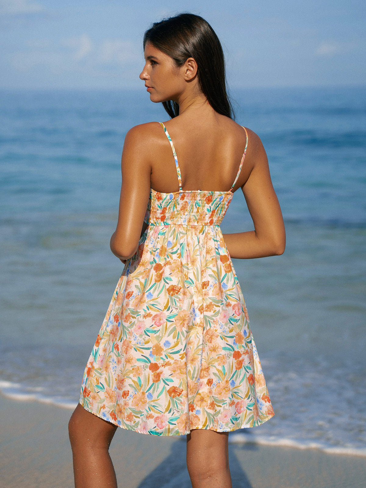 Floral Strap Beach Dress